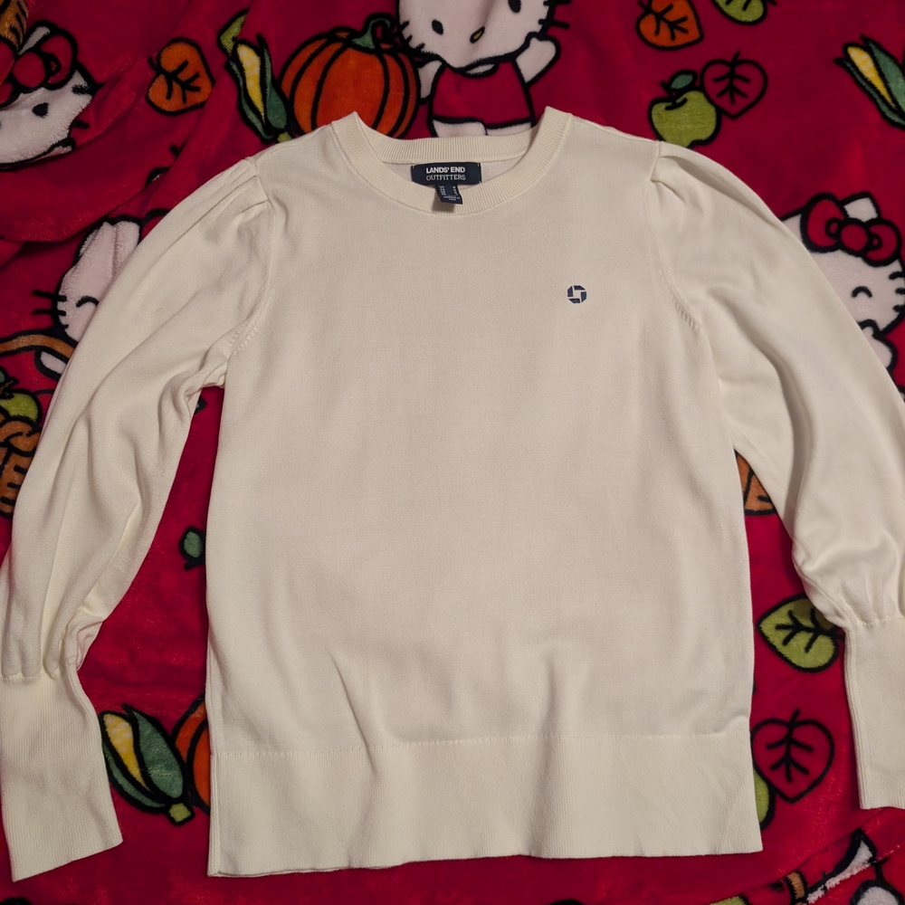 Chase bank Lands' End Cream Puff Shoulder Sweater